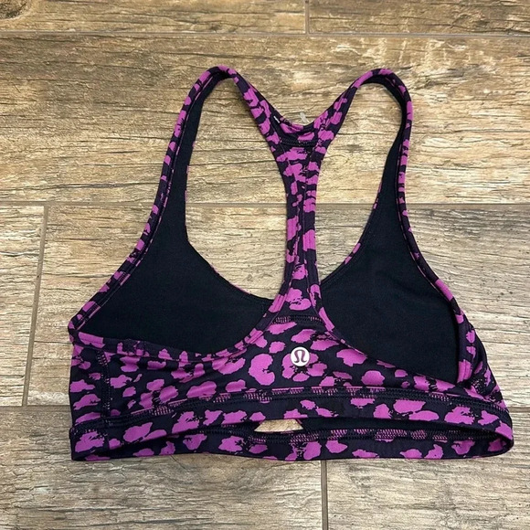 Lululemon barre none bra cherry cheetah purple 4 - Picture 2 of 3